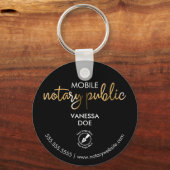 QR-Logo-Business-Promotion für Schwarz-Gold-Notare Schlüsselanhänger (Vorderseite)