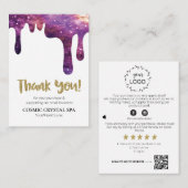 *~* QR LOGO COSMIC DANK IHNEN Überprüfung TROPFEN Begleitkarte (Vorne/Hinten)