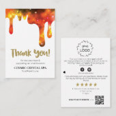 *~* QR-LOGO COSMIC-TROPFEN DANKE - Bewertung AP8 Begleitkarte (Vorne/Hinten)