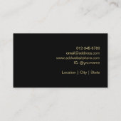 QR-Logo Einfache Black Gold Business Card Visitenkarte (Rückseite)