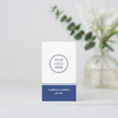 QR-Logo Einfache blaue Visitenkarte (Stehend Vorderseite)