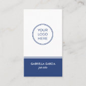 QR-Logo Einfache blaue Visitenkarte (Vorderseite)