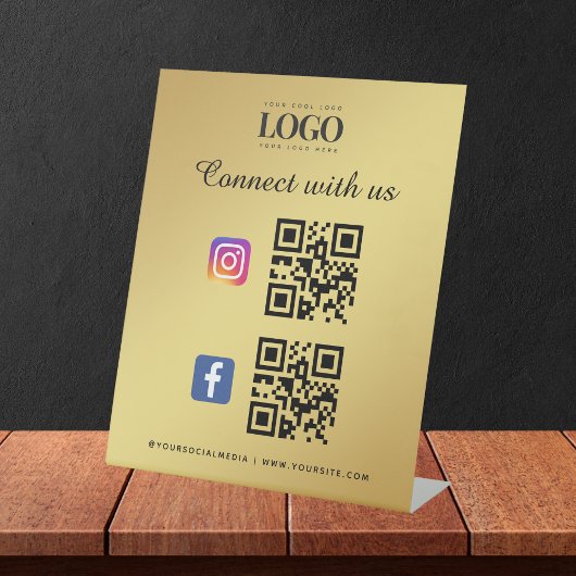 Qr-Logo-Facebook-Instagramm für Social Media Sockelschild