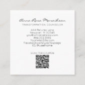 *~* QR LOGO Floral Watercolor GRAY Dragonfly Quadratische Visitenkarte (Rückseite)