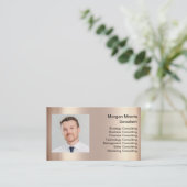 QR-Logo Foto Beruflich Rose Visitenkarte (Stehend Vorderseite)