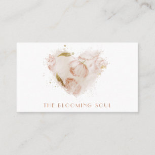 *~* QR-Logo-Foto Floral Terrakotta AR26 Vintage Visitenkarte