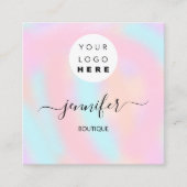 QR-LOGO für berufliche Boutique Quadratische Visitenkarte (Vorderseite)