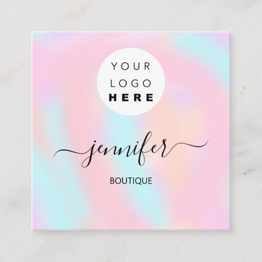 QR-LOGO für berufliche Boutique Quadratische Visitenkarte (Vorderseite)