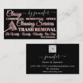 QR-Logo für das Entfernen von Mülleimer mit klasse Visitenkarte (Vorne/Hinten)