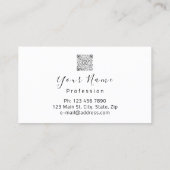 QR-Logo für das Logo "Makeup Artist White Rose Lip Visitenkarte (Rückseite)