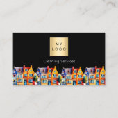 QR-Logo für die Reinigung von Zuhause Visitenkarte (Vorderseite)