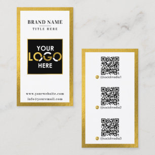 QR-Logo für digitale Kontakte mit Gold-Scanner Visitenkarte