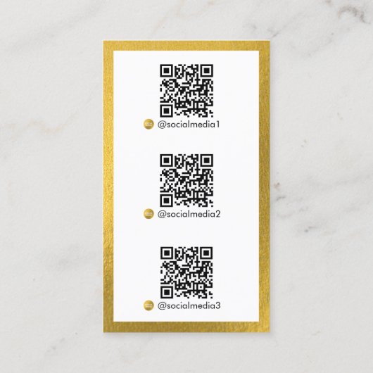 QR-Logo für digitale Kontakte mit Gold-Scanner Visitenkarte (Rückseite)