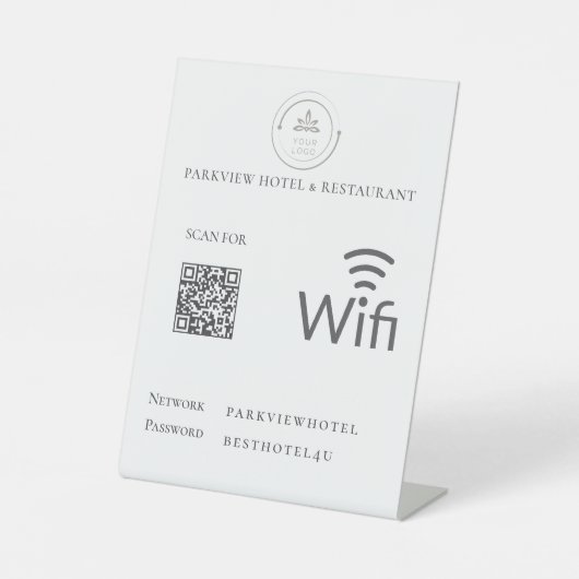 QR-Logo für einfaches WLAN-Kennwort Sockelschild (Vorderseite)