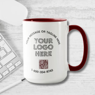 QR-Logo für Geschäftsmeldungen Tasse