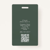 QR-Logo für Minimalistische Mitarbeiter-ID-Karte f Ausweis (Rückseite)