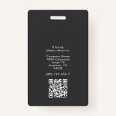QR-Logo für Minimalistische Mitarbeiter-ID-Karte f Ausweis (Rückseite)