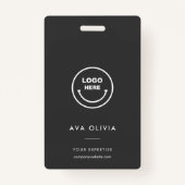 QR-Logo für Minimalistische Mitarbeiter-ID-Karte f Ausweis (Vorderseite)