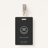 QR-Logo für Minimalistische Mitarbeiter-ID-Karte f Ausweis (Vorderseite mit Klammer)