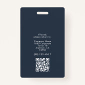 QR-Logo für Minimalistische Mitarbeiter-ID-Karte f Ausweis (Rückseite)
