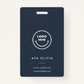 QR-Logo für Minimalistische Mitarbeiter-ID-Karte f Ausweis (Vorderseite)