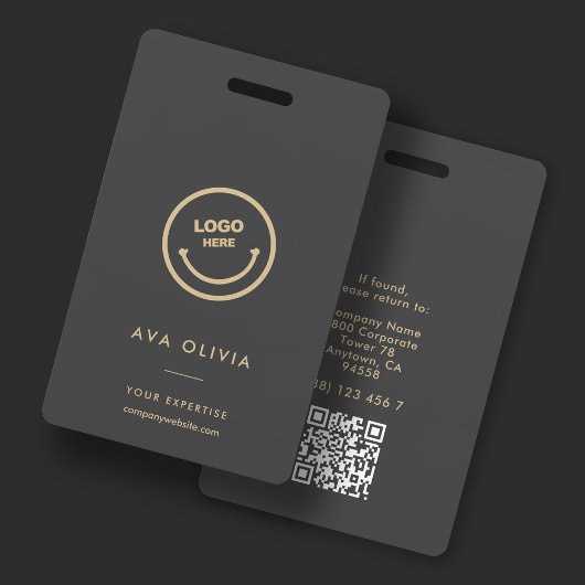 QR-Logo für Minimalistische Mitarbeiter-ID-Karte f Ausweis