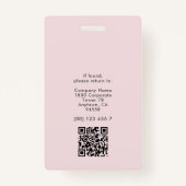 QR-Logo für Minimalistische Mitarbeiter-ID-Karte f Ausweis (Rückseite)