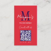 QR-Logo für Red White Blue Scanner Visitenkarte (Vorderseite)