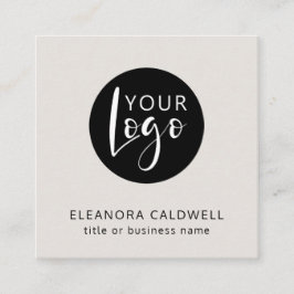 QR-Logo für Social Media Elegante Eggshell Quadratische Visitenkarte