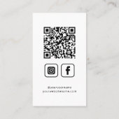 QR-Logo für Social Media Minimalistisch Visitenkarte (Rückseite)