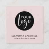 QR-Logo für Social Media rosa Quadratische Visitenkarte (Vorderseite)