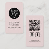 QR-Logo für Social Media rosa Visitenkarte (Vorne/Hinten)