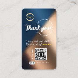 QR-Logo für Social Media Vielen Dank Navy Blue Gol Visitenkarte