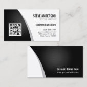 QR-Logo für Unternehmen - Beruflich Schwarz-weiß Visitenkarte (Vorne/Hinten)