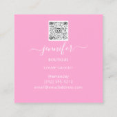 QR-Logo-Glitzer Gold-Frame-Farbstift Rosa Quadratische Visitenkarte (Rückseite)