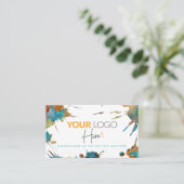 QR-Logo Gold Türkisfarbener Spritzer Visitenkarte (Stehend Vorderseite)