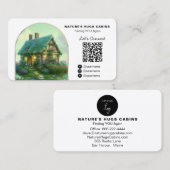 *~* QR Logo Hütte Lodge Cabin Miete AP49 Visitenkarte (Vorne/Hinten)
