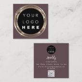 QR-Logo-Online-Shop Frame-Rose-Bistro Quadratische Visitenkarte (Vorne/Hinten)
