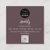 QR-Logo-Online-Shop Frame-Rose-Bistro Quadratische Visitenkarte (Rückseite)