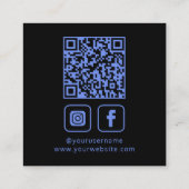 QR-Logo-Opal für Social Media-Werbung Quadratische Visitenkarte (Rückseite)