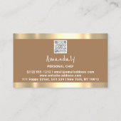 QR Logo Persönlicher Koch Kochen Restaurant Brown Visitenkarte (Rückseite)