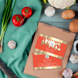 QR-Logo Persönlicher Koch Kochrestaurant FoodCoral Visitenkarte