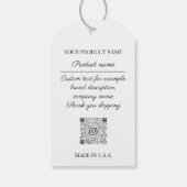 Qr Logo Produktbeschreibung Preis Weiß Grau Geschenkanhänger (Rückseite)