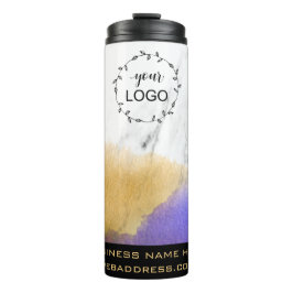 *~* QR LOGO Rainbow Colors Gold Lila Chic Girl Thermosbecher