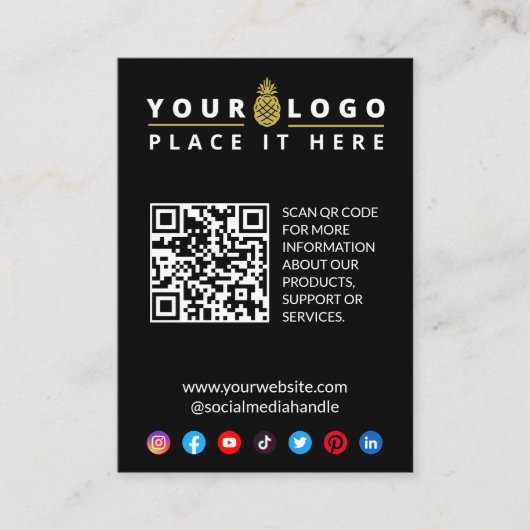 QR-Logo-Umschließungskarte für Business-Website Begleitkarte (Vorderseite)