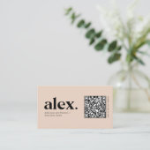 QR-Logo-Visitenkarte für moderne Rosa-Logos Visitenkarte (Stehend Vorderseite)