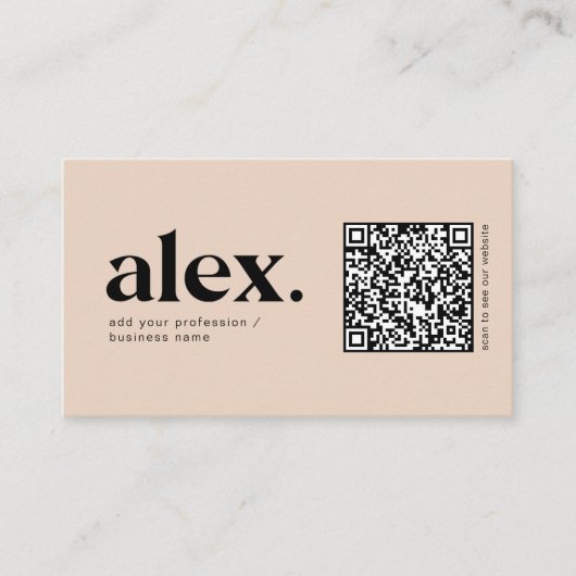 QR-Logo-Visitenkarte für moderne Rosa-Logos Visitenkarte (Vorderseite)