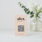 QR-Logo-Visitenkarte für moderne Rosa-Logos Visitenkarte (Stehend Vorderseite)