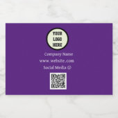 QR-Logofirma Lila Business Corporate Alkoholflaschenetikett (Einzelnes Label)