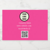QR-Logofirma Pink Business Alkoholflaschenetikett (Einzelnes Label)